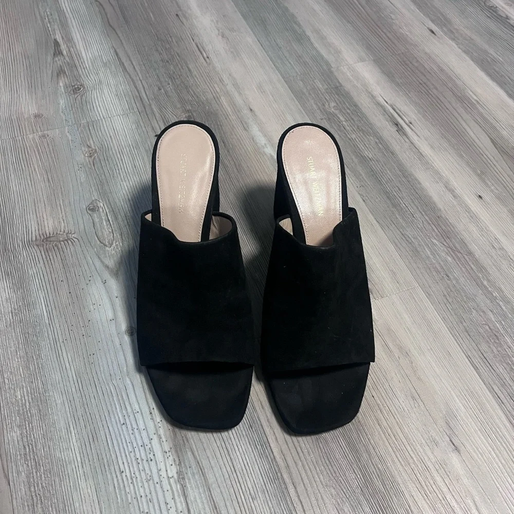 Stuart Weitzman Black Women's Heeled mule Sandals - Picture 4 of 6